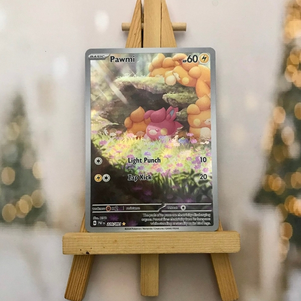 Thẻ hình Pokemon Pawmi 226/091 - Lá bài lẻ Paldean Fates Illustration Rare tiếng Anh chính hãng ảnh 2