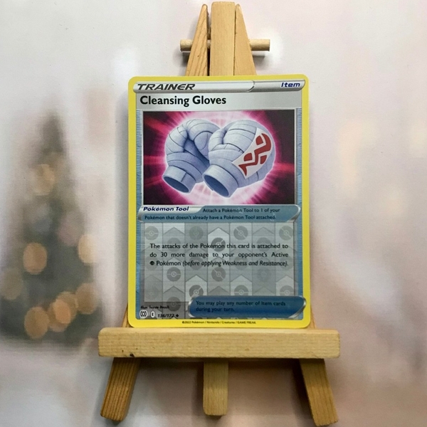 Thẻ Pokemon Cleansing Gloves 136/172 - Lá bài Sword&Shield Brilliant Stars Uncommon Reverse Holo tiếng Anh chính hãng ảnh 5