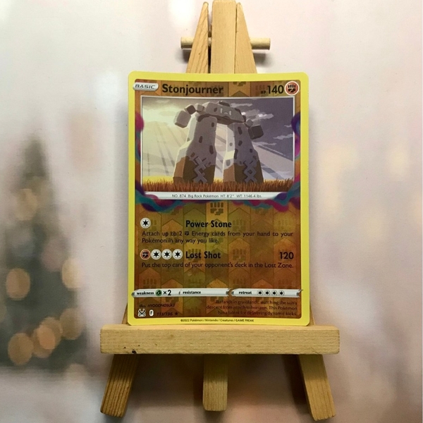 Thẻ hình Pokemon Stonjourner 111/196 - Lá bài lẻ Sword & Shield: Lost Origin Rare Reverse Holo tiếng Anh chính hãng ảnh 4