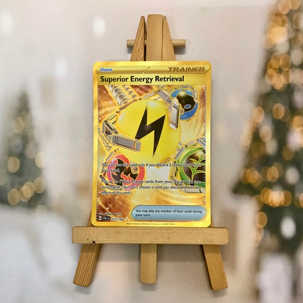 Thẻ hình Pokemon Superior Energy Retrieval 277/193 - Lá bài lẻ Paldea Evolved Gold Secret tiếng Anh chính hãng ảnh 3