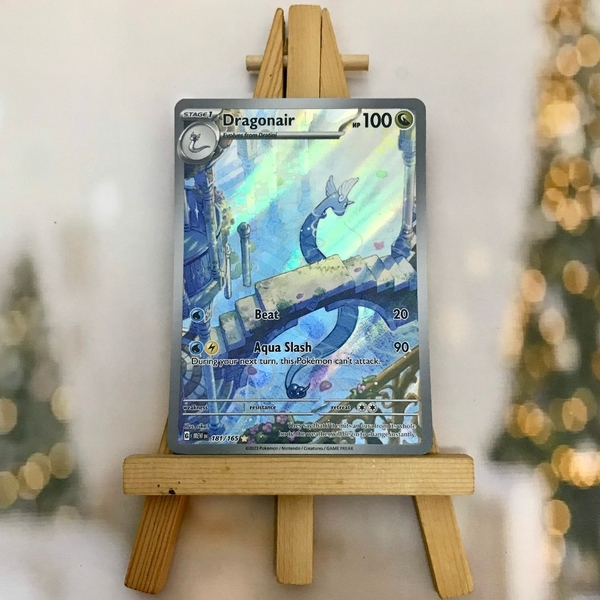 Thẻ hình Pokemon Dragonair 181/165 - Lá bài Scarlet & Violet 151 Illustration Rare tiếng Anh chính hãng ảnh 2