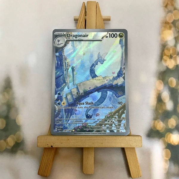 Thẻ hình Pokemon Dragonair 181/165 - Lá bài Scarlet & Violet 151 Illustration Rare tiếng Anh chính hãng ảnh 4