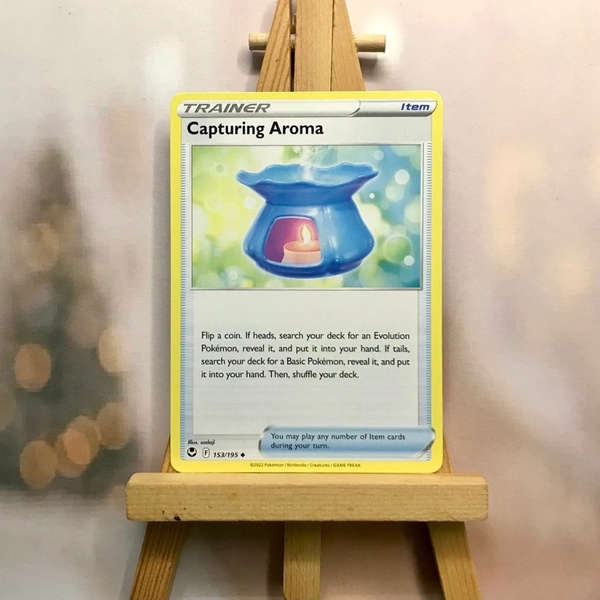 Thẻ hình Pokemon Capturing Aroma 153/195 - Lá bài Silver Tempest Uncommon Reverse Holo tiếng Anh chính hãng ảnh 4