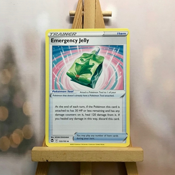 Thẻ hình Pokemon Emergency Jelly 155/195 - Lá bài Silver Tempest Uncommon Reverse Holo tiếng Anh chính hãng ảnh 2