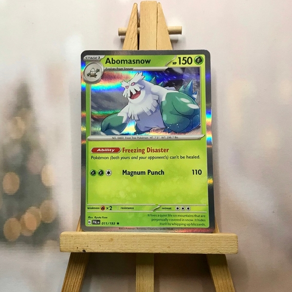 Thẻ hình Pokemon Abomasnow 011/193 - Lá bài Scarlet & Violet: Paldea Evolved Holo Rare Reverse Holo tiếng Anh chính hãng ảnh 4