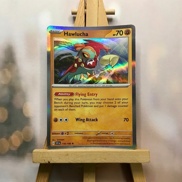 Thẻ hình Pokemon Hawlucha 118/198 - Lá bài lẻ Scarlet & Violet Base Set Holo Rare tiếng Anh chính hãng ảnh 3