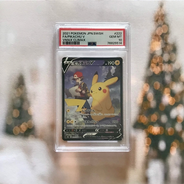 [PSA 10] Thẻ hình Pokemon Pikachu V 222/184 - Lá bài lẻ CSR S8b VMAX Climax tiếng Nhật chính hãng