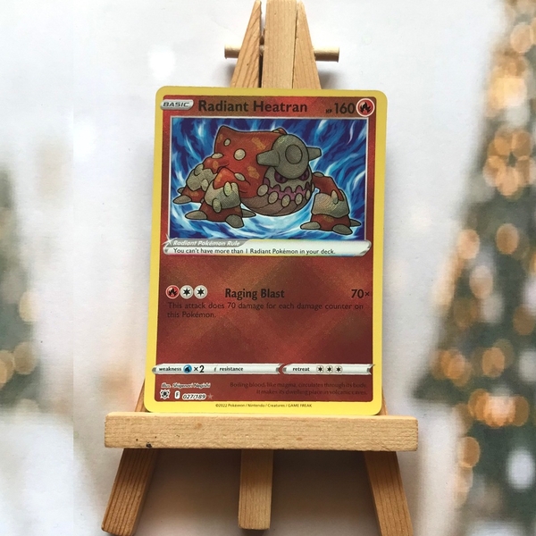 Thẻ hình Pokemon Radiant Heatran 027/189 - Lá bài Sword & Shield: Astral Radiance Radiant Rare tiếng Anh chính hãng ảnh 2