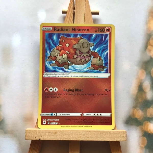 Thẻ hình Pokemon Radiant Heatran 027/189 - Lá bài Sword & Shield: Astral Radiance Radiant Rare tiếng Anh chính hãng ảnh 3
