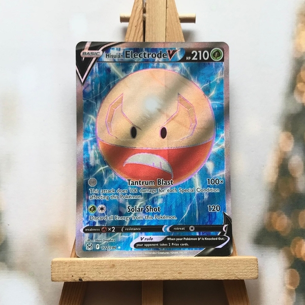 Thẻ hình Pokemon Hisuian Electrode V 172/196 - Lá bài lẻ Lost Origin Full Art Ultra Rare tiếng Anh chính hãng ảnh 3