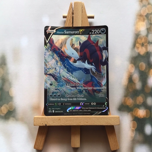 Thẻ hình Pokemon Hisuian Samurott V SWSH239 - Lá bài lẻ Promo tiếng Anh chính hãng ảnh 2