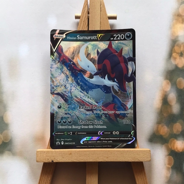 Thẻ hình Pokemon Hisuian Samurott V SWSH239 - Lá bài lẻ Promo tiếng Anh chính hãng ảnh 3