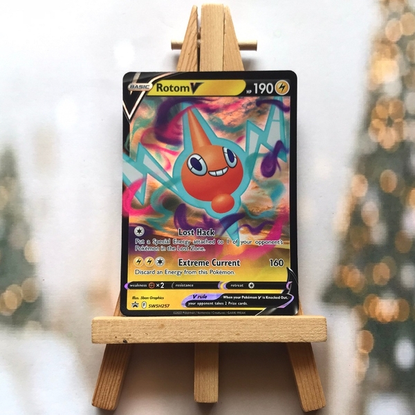 Thẻ hình Pokemon Rotom V SWSH257 - Lá bài Sword & Shield Promo tiếng Anh chính hãng ảnh 2