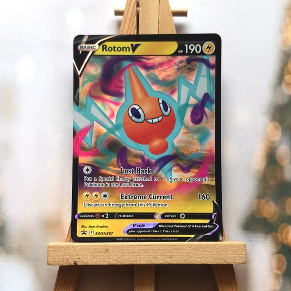 Thẻ hình Pokemon Rotom V SWSH257 - Lá bài Sword & Shield Promo tiếng Anh chính hãng ảnh 3