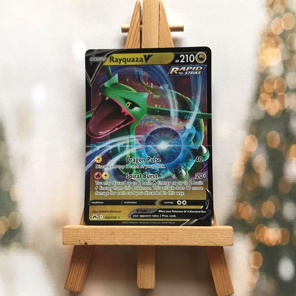 Thẻ hình Pokemon Rayquaza V 100/159 - Lá bài Sword & Shield: Crown Zenith Ultra Rare tiếng Anh chính hãng