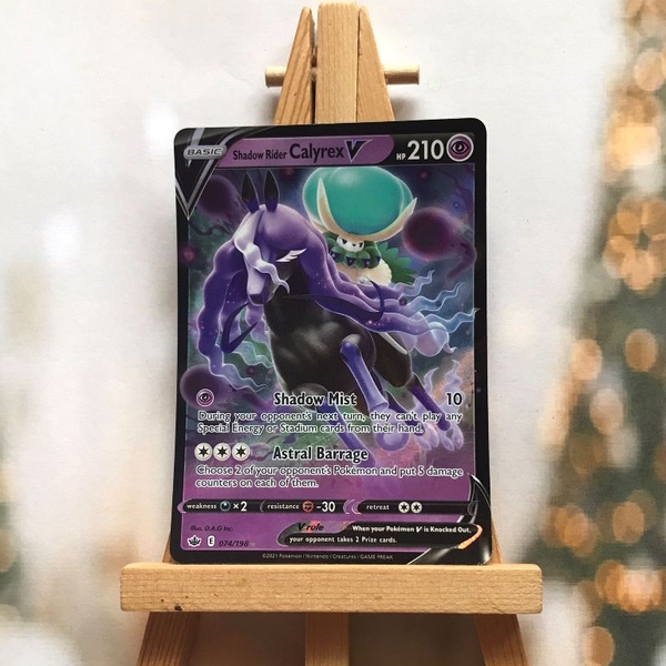 Thẻ hình Pokemon Shadow Rider Calyrex V 074/198  - Lá bài lẻ Chilling Reign Ultra Rare tiếng Anh chính hãng ảnh 2