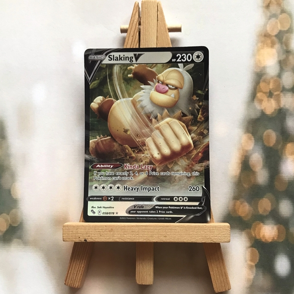 Thẻ hình Slaking V 058/078 - Lá bài lẻ Pokemon Go Ultra Rare tiếng Anh chính hãng