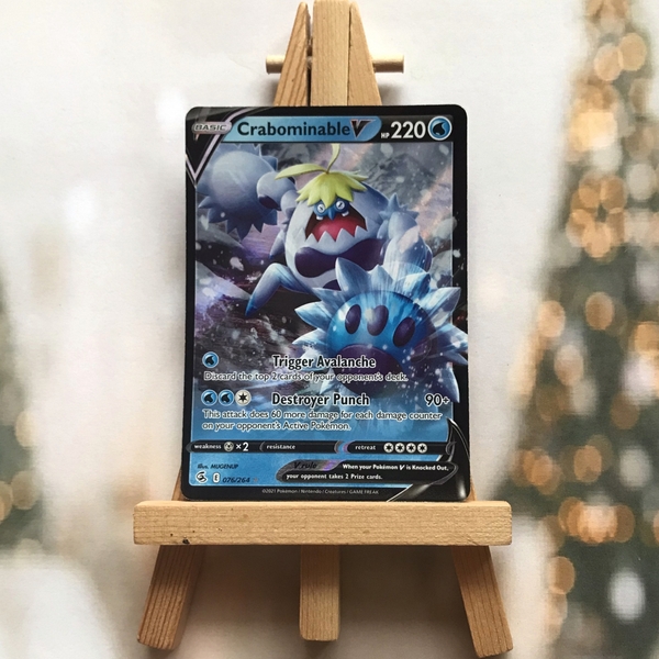 Thẻ hình Pokemon Crabominable V 076/264 - Lá bài Fusion Strike Ultra Rare tiếng Anh chính hãng