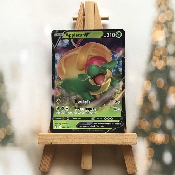 Thẻ hình Pokemon Appletun V 026/264  - Lá bài Fusion Strike Ultra Rare tiếng Anh chính hãng