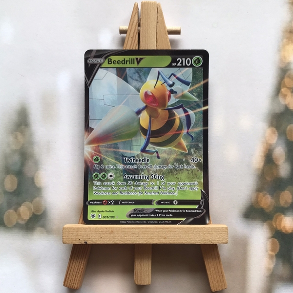 Thẻ hình Pokemon Beedrill V 001/189 - Lá bài lẻ Astral Radiance Ultra Rare tiếng Anh chính hãng