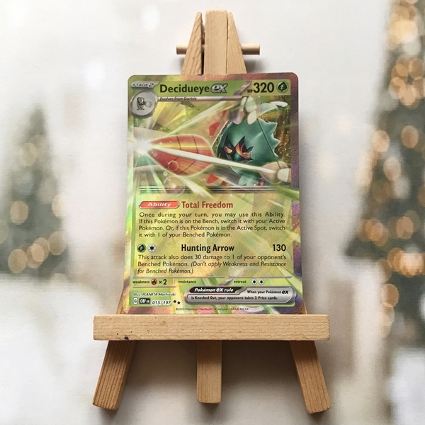 Thẻ hình Pokemon Decidueye ex 015/197 - Lá bài Scarlet & Violet: Obsidian Flames Ultra Rare tiếng Anh chính hãng ảnh 2