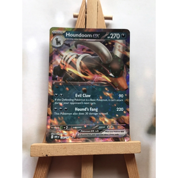 Thẻ hình Pokemon Houndoom ex 134/197 - Lá bài lẻ Obsidian Flames Ultra Rare tiếng Anh chính hãng ảnh 2