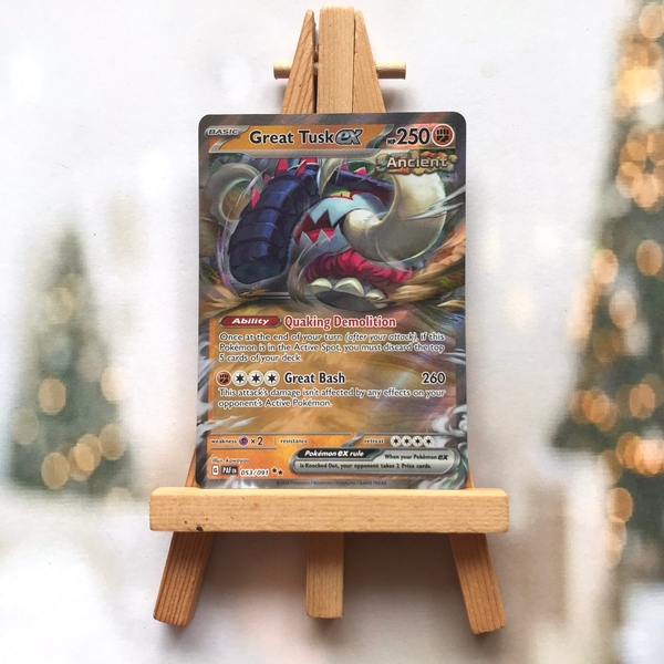 Thẻ hình Pokemon Great Tusk ex 053/091 - Lá bài Paldean Fates Ultra Rare tiếng Anh chính hãng ảnh 3