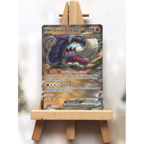 Thẻ hình Pokemon Great Tusk ex 053/091 - Lá bài Paldean Fates Ultra Rare tiếng Anh chính hãng ảnh 2