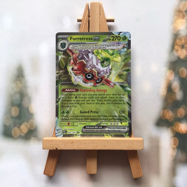 Thẻ hình Pokemon Forretress ex 002/091 - Lá bài Paldean Fates Ultra Rare tiếng Anh chính hãng ảnh 2