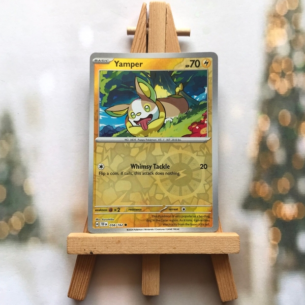 Thẻ hình Pokemon Yamper 058/162 - Lá bài lẻ Temporal Forces Common Reverse Holo tiếng Anh chính hãng ảnh 2