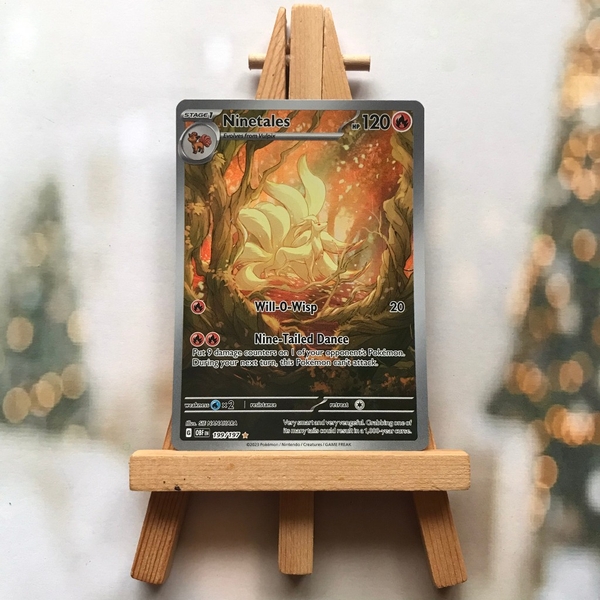 Thẻ hình Pokemon Ninetales 199/197 - Lá bài lẻ Obsidian Flames Illustration Rare tiếng Anh chính hãng