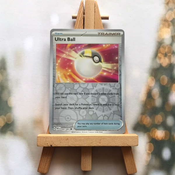 Thẻ hình Pokemon Ultra Ball 091/091 - Lá bài lẻ Paldean Fates Uncommon Reverse Holo tiếng Anh chính hãng ảnh 2