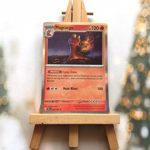 Thẻ hình Pokemon Magcargo 029/162 - Lá bài lẻ Temporal Forces Holo Rare Reverse Holo tiếng Anh chính hãng ảnh 2
