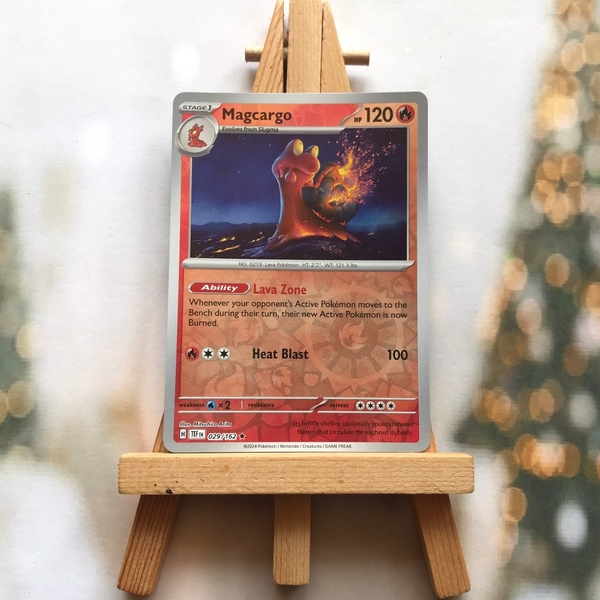 Thẻ hình Pokemon Magcargo 029/162 - Lá bài lẻ Temporal Forces Holo Rare Reverse Holo tiếng Anh chính hãng ảnh 3