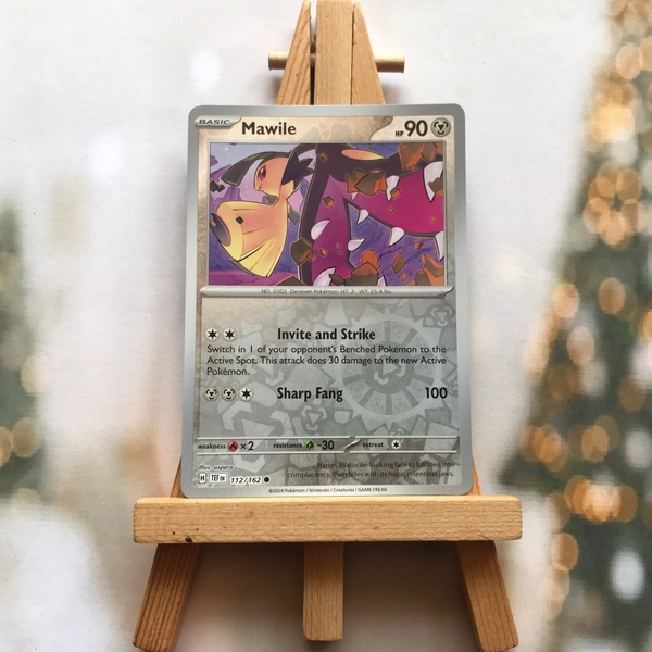 Thẻ hình Pokemon Mawile 112/162 - Lá bài lẻ Temporal Forces Common Reverse Holo tiếng Anh chính hãng ảnh 2