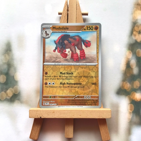 Thẻ hình Pokemon Mudsdale 092/162 - Lá bài lẻ Temporal Forces Uncommon Reverse Holo tiếng Anh chính hãng