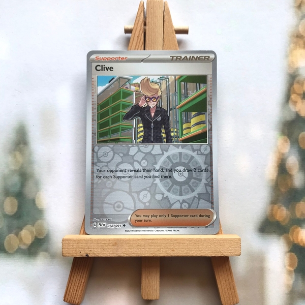 Thẻ hình Pokemon Clive 078/091 - Lá bài lẻ Paldean Fates Uncommon Reverse Holo tiếng Anh chính hãng ảnh 2