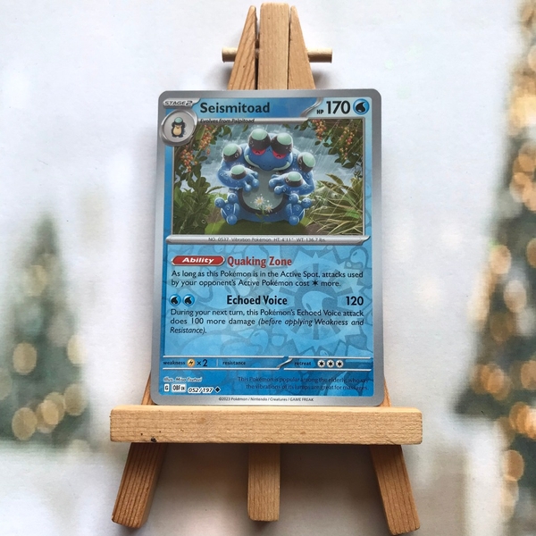Thẻ hình Pokemon Seismitoad 052/197 - Lá bài lẻ Obsidian Flames Uncommon Reverse Holo tiếng Anh chính hãng