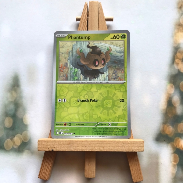 Thẻ hình Pokemon Phantump 011/197 - Lá bài lẻ Obsidian Flames Common Reverse Holo tiếng Anh chính hãng