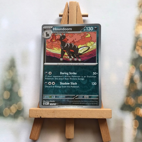 Thẻ hình Pokemon Houndoom 133/197 - Lá bài Obsidian Flames Uncommon Reverse Holo tiếng Anh chính hãng ảnh 2