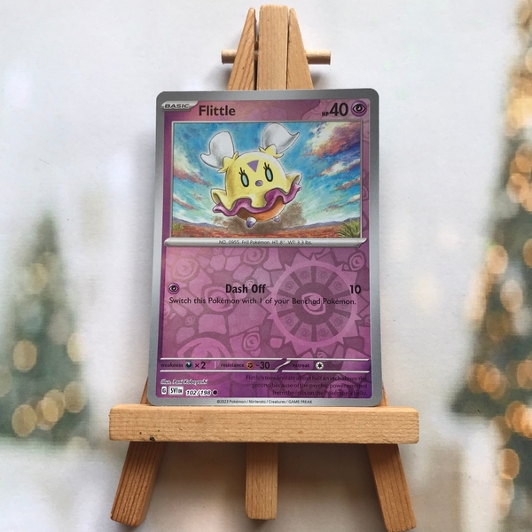 Thẻ hình Pokemon Flittle 102/198 - Lá bài lẻ Scarlet & Violet Base Set Common Reverse Holo tiếng Anh chính hãng