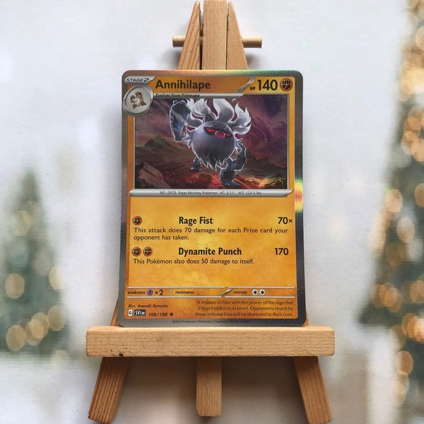 Thẻ hình Pokemon Annihilape 109/198 - Lá bài lẻ Scarlet & Violet Base Set Holo Rare Reverse Holo tiếng Anh chính hãng ảnh 4