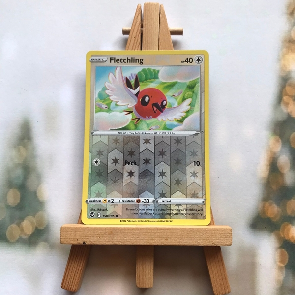 Thẻ hình Pokemon Fletchling 150/195 - Lá bài lẻ Silver Tempest Common Reverse Holo tiếng Anh chính hãng