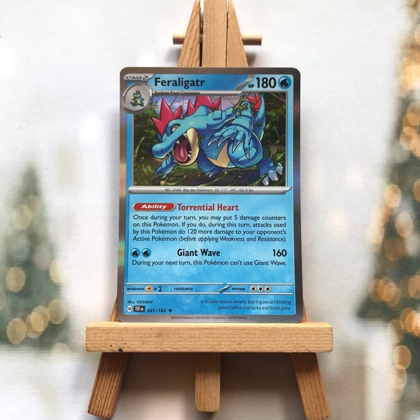 Thẻ hình Pokemon Feraligatr 041/162 - Lá bài Scarlet&Violet Temporal Forces Holo Rare Reverse Holo tiếng Anh chính hãng ảnh 2
