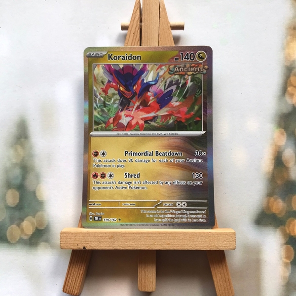 Thẻ hình Pokemon Koraidon 119/162 - Lá bài lẻ Temporal Forces Holo Rare Reverse Holo tiếng Anh chính hãng ảnh 4