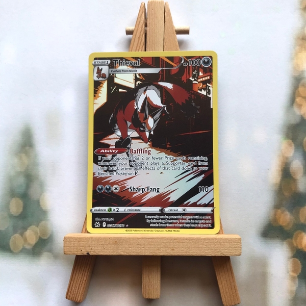 Thẻ hình Pokemon Thievul GG17/GG70 - Lá bài lẻ Holo Rare tiếng Anh chính hãng