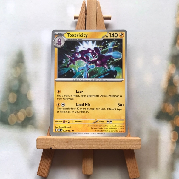 Thẻ hình Pokemon Toxtricity 072/197 - Lá bài lẻ Obsidian Flames Rare Reverse Holo tiếng Anh chính hãng