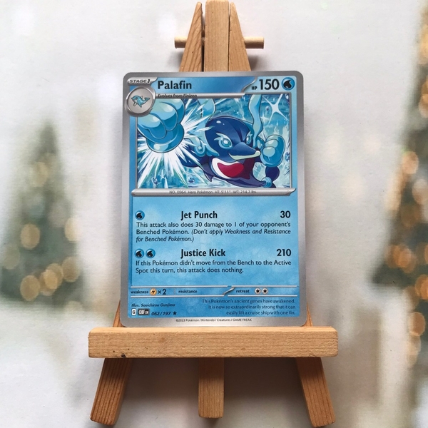 Thẻ hình Pokemon Palafin 062/197 - Lá bài lẻ Obsidian Flames Rare Reverse Holo tiếng Anh chính hãng ảnh 2