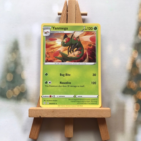 Thẻ hình Pokemon Yanmega 002/072 - Lá bài lẻ Rare Reverse Holo tiếng Anh chính hãng