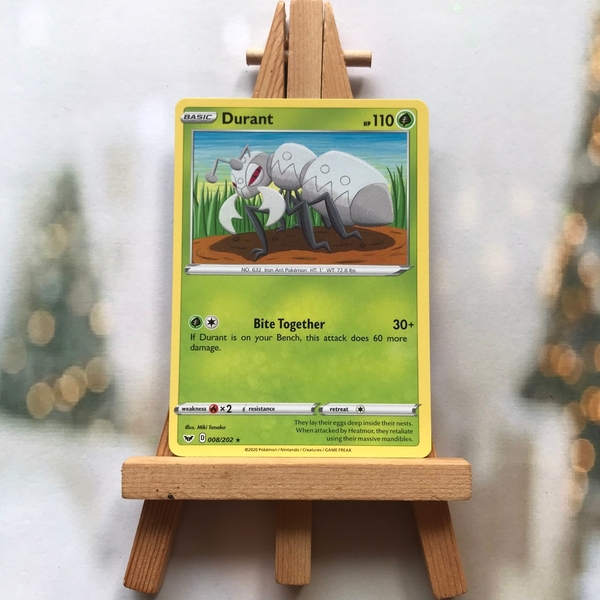 Thẻ hình Pokemon Durant 008/202 - Lá bài lẻ Rare Reverse Holo tiếng Anh chính hãng